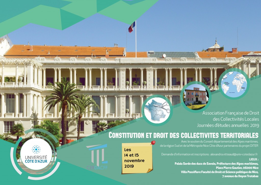 Journées d’études de l’AFDCL 2019 – Nice, le 14 et 15 novembre 2019 sur